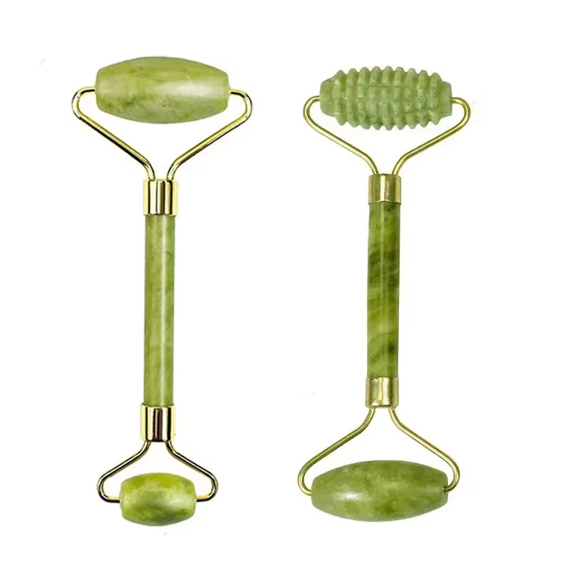 Natural Jade Roller Massager for Face Roller Facial Lifting Anti-Wrinkle Gua Sha Jade Stone Face Massager Beauty Skin Care Tool