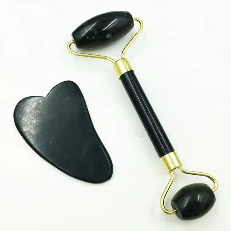 Gua Sha Massage Tool Set Natural Stone Face Neck Massager Jade Roller SPA Body Care Visage Rouleau De Massage Soin De Visage