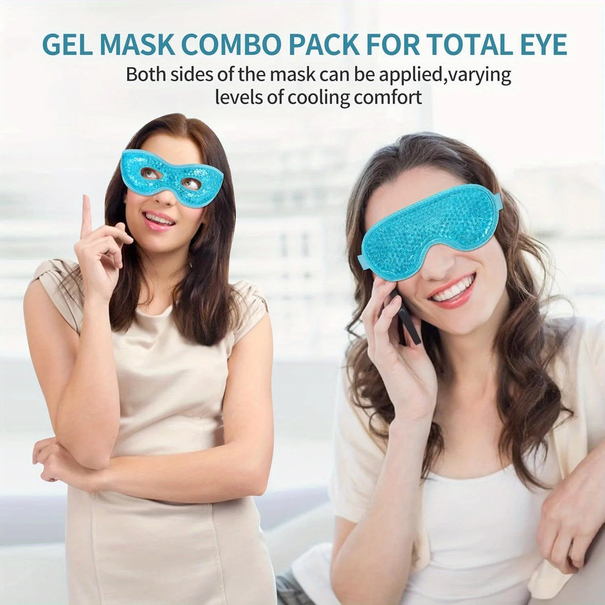 2Pcs/Set Gel Eye Mask Cooling Eye Mask for Dry Eyes Care Hot & Cold Eye Ice Pack Reusable Gel Sleep Mask Cold Eye Compress Mask
