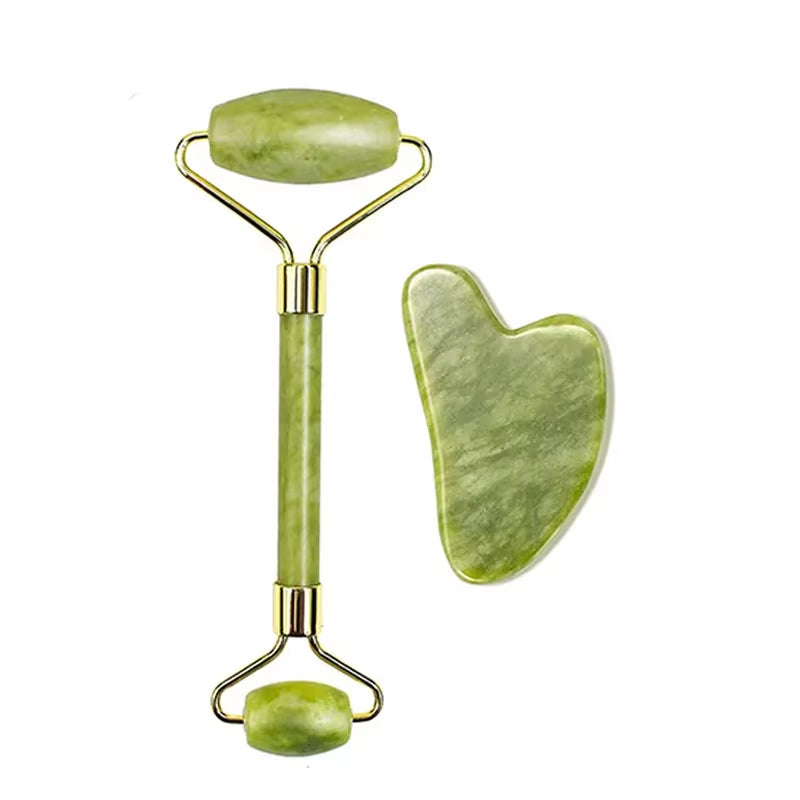 Gua Sha Massage Tool Set Natural Stone Face Neck Massager Jade Roller SPA Body Care Visage Rouleau De Massage Soin De Visage