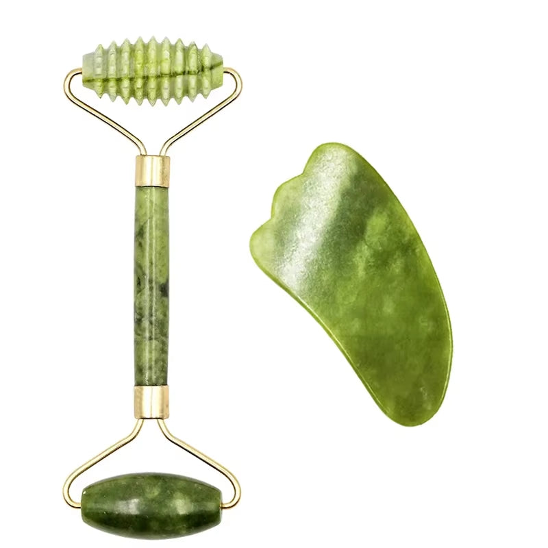 Gua Sha Massage Tool Set Natural Stone Face Neck Massager Jade Roller SPA Body Care Visage Rouleau De Massage Soin De Visage