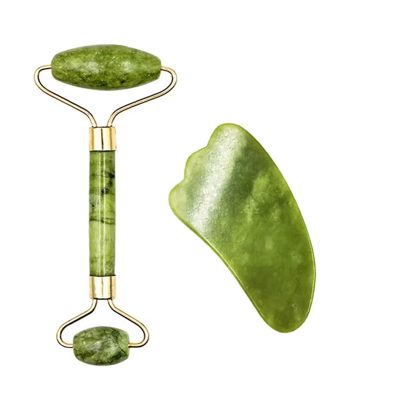 Gua Sha Massage Tool Set Natural Stone Face Neck Massager Jade Roller SPA Body Care Visage Rouleau De Massage Soin De Visage