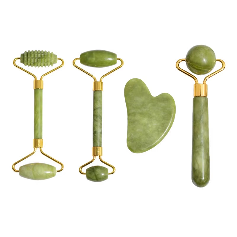 Natural Jade Roller Massager for Face Roller Facial Lifting Anti-Wrinkle Gua Sha Jade Stone Face Massager Beauty Skin Care Tool