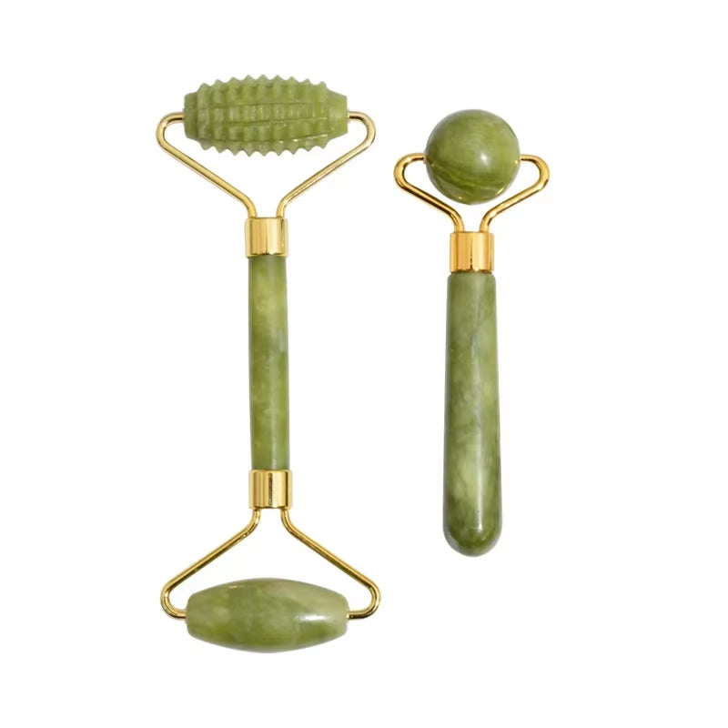 Natural Jade Roller Massager for Face Roller Facial Lifting Anti-Wrinkle Gua Sha Jade Stone Face Massager Beauty Skin Care Tool